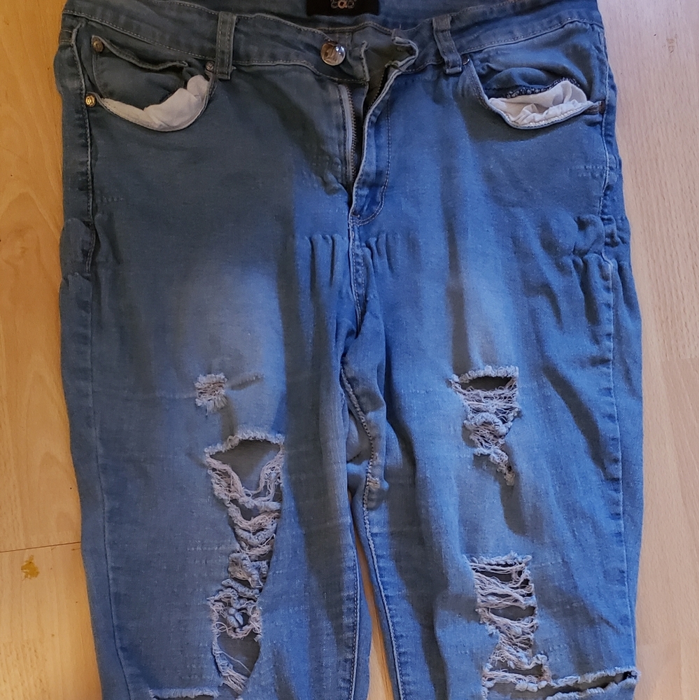 BQB Distressed Blue Women Skinny Jeans